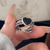 Copper Rings For Women Geometric Fine Jewelry Finger Adjustable Wide Heart Stone Ring For Party Birthday Gift