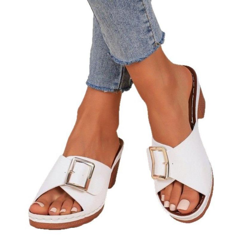 Spring and Summer Ladies' Wedge Heels Small Sandals Elegant Comfortable Breathable Shoes Anti-slip Slippers