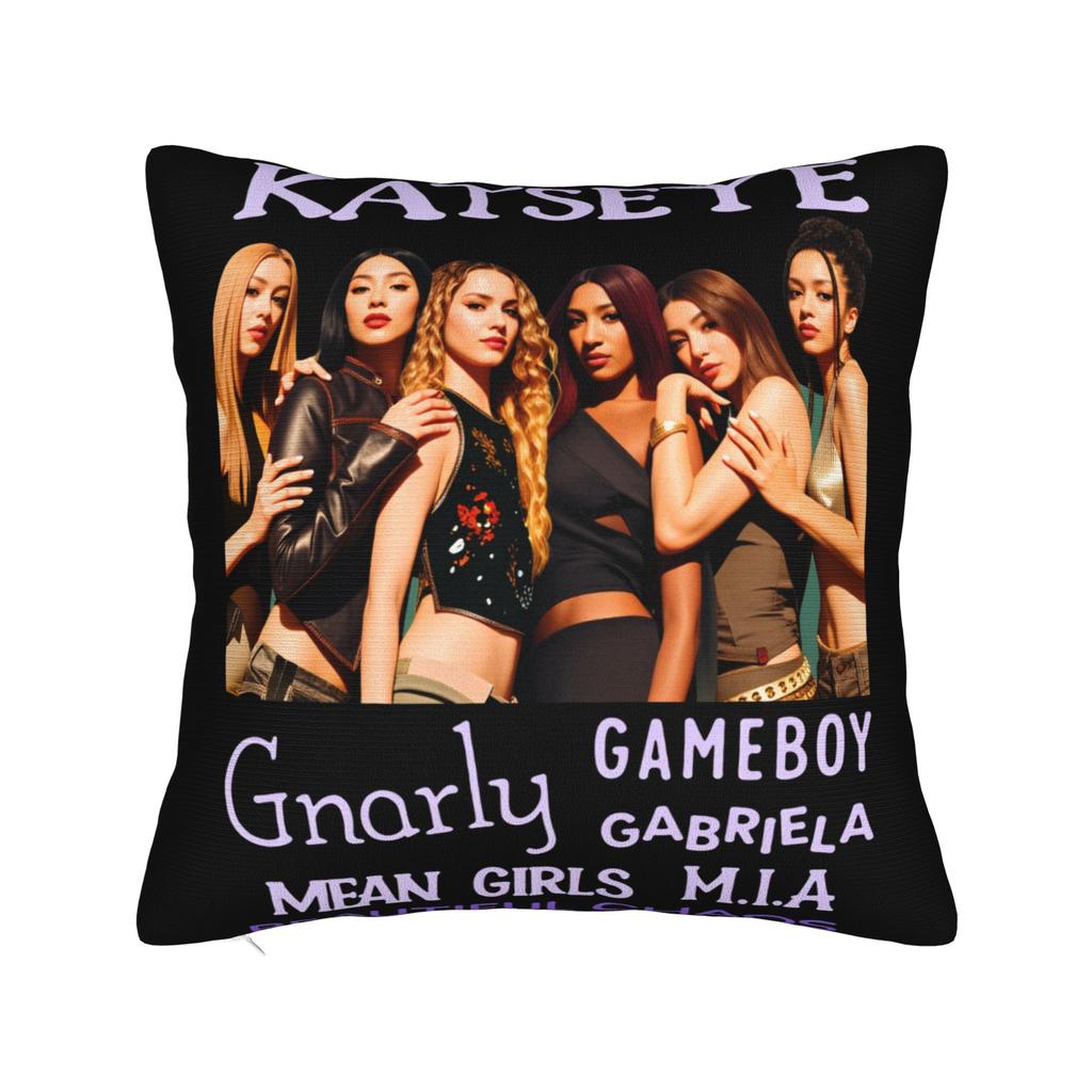 Pillow Cover Katseye Music Band Novelty Pillow Case For Sofa Bedroom Home Decor Pillowcases