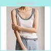 Zomer mouwloos T-shirt voor dames met kleurblokontwerp en polyester stof voor casual gebruik