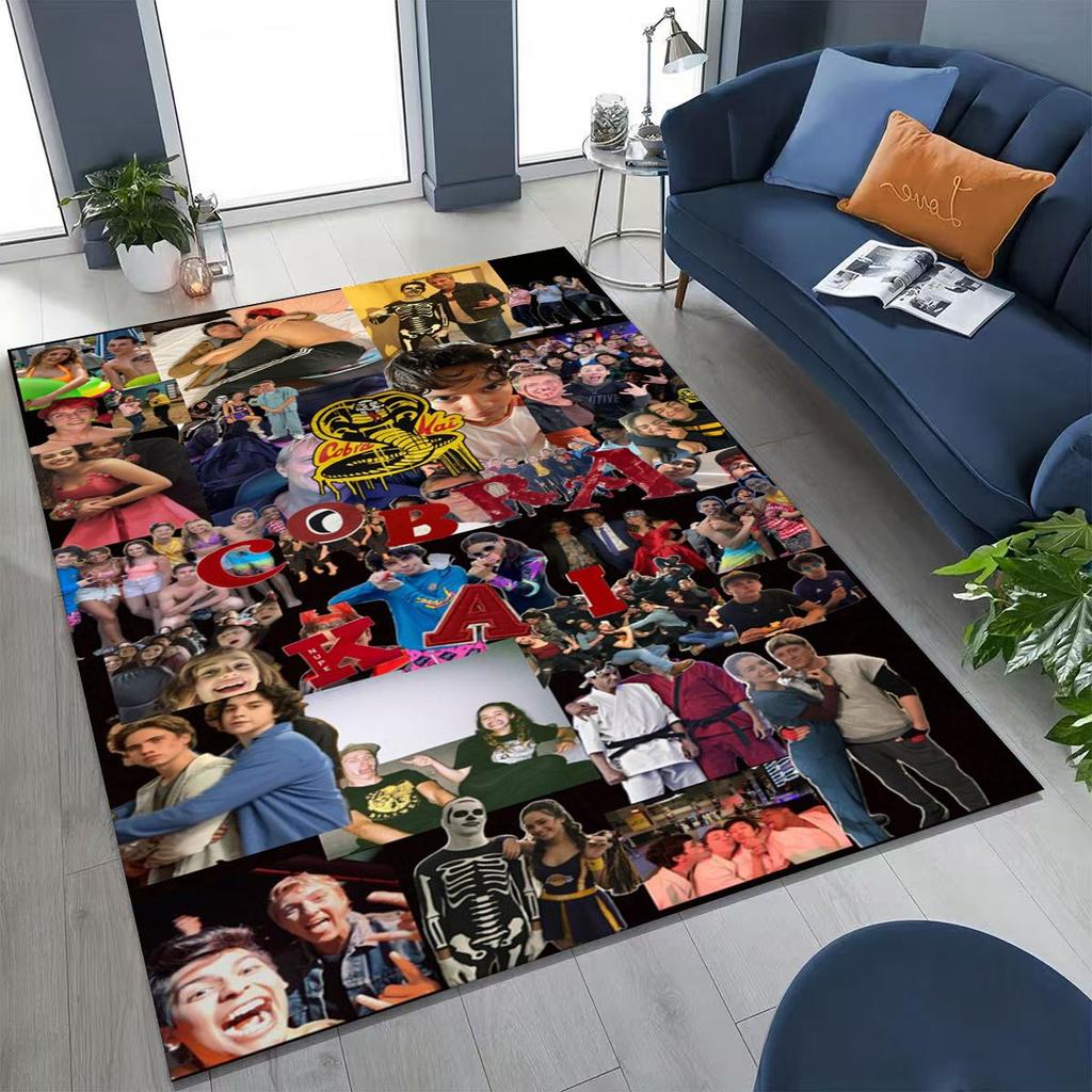 3D Cobra Kai Karate Daniel LaRusso Johnny Art Rug for Bedroom Living Room Sofa Home Doormat Decor, Large Kids Non-slip Floor Mat