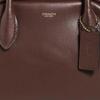 Coach Borough 23 Metal Logo Zipper Closure Detachable Shoulder Strap Leather Bowling Bag Women Bags Brown CU863-B4MPL