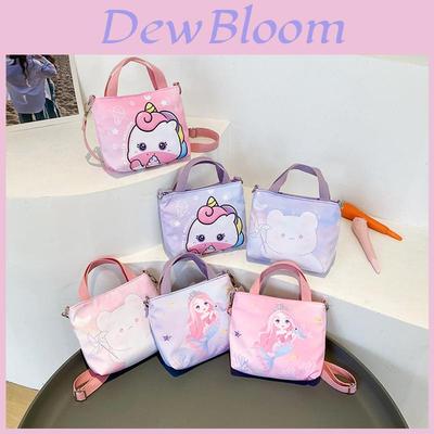 Stylish Cartoon Print Crossbody Bag For Kids Versatile Canvas Shoulder Bag For Girls And Boys