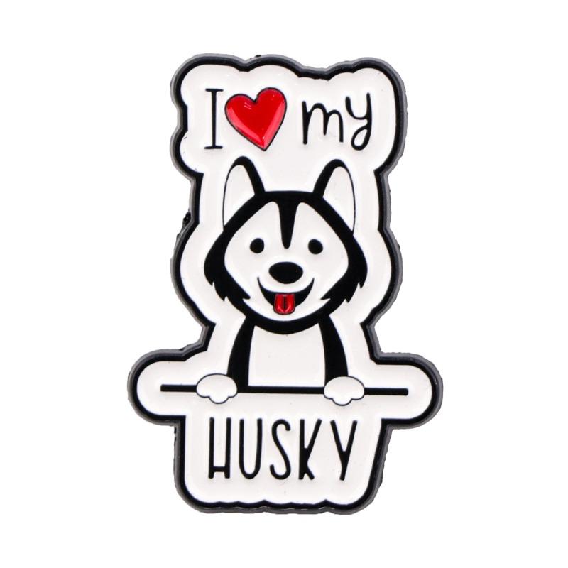 English Love Pet Dog Dog Animal Series Brooch Badge Clothing Backpack Ornament Love Brooch