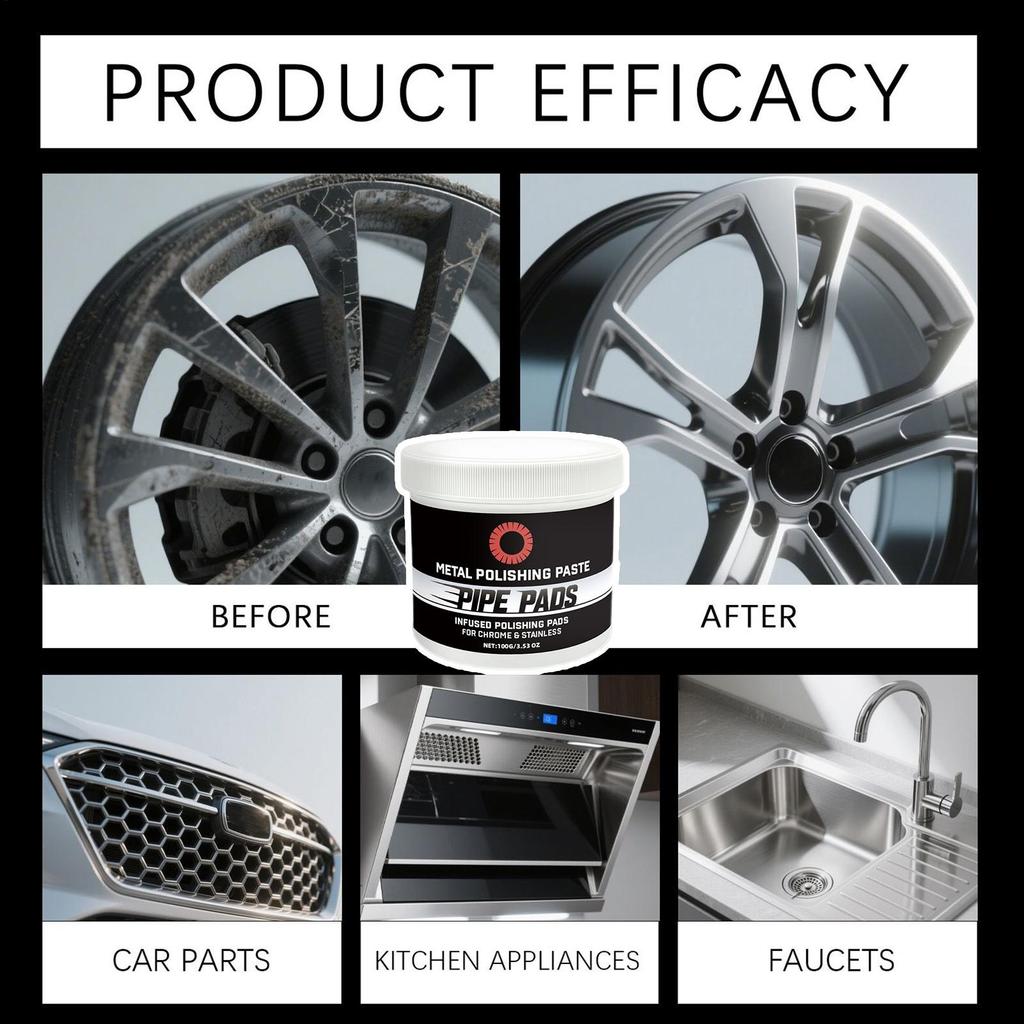 Metal PolishRust Buffing Cream Professional Repair Paste For Removes Oxidation Discoloration Brass Aluminum Pipes Exhausts