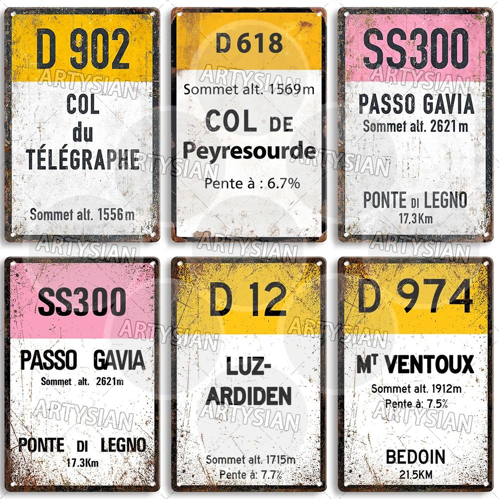 Turul Franței Ciclism Placă metalică Reper ALPE d'HUEZ Col D'Aubisque Col du Granon Peyresourde d'IZOARD l'ISERAN BONETTE