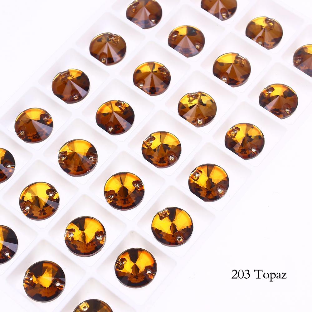 Dongzhou Crystals Rivoli Shaped Flatback Sew On Rhinestones Non Hotfix Crystal Beads Garment Shoes Sewing Accessories