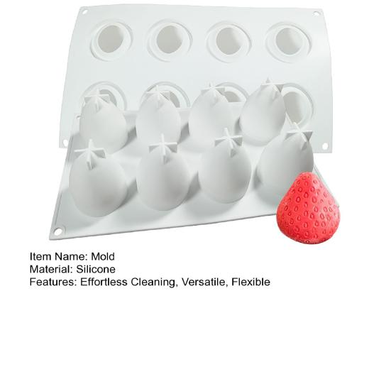 Silicone Dessert Mold 6-Cavity Raspberry Pattern Chocolate Mousse Cake Mold Flexible Baking Mold for Candy Jelly Ice Cube Mold