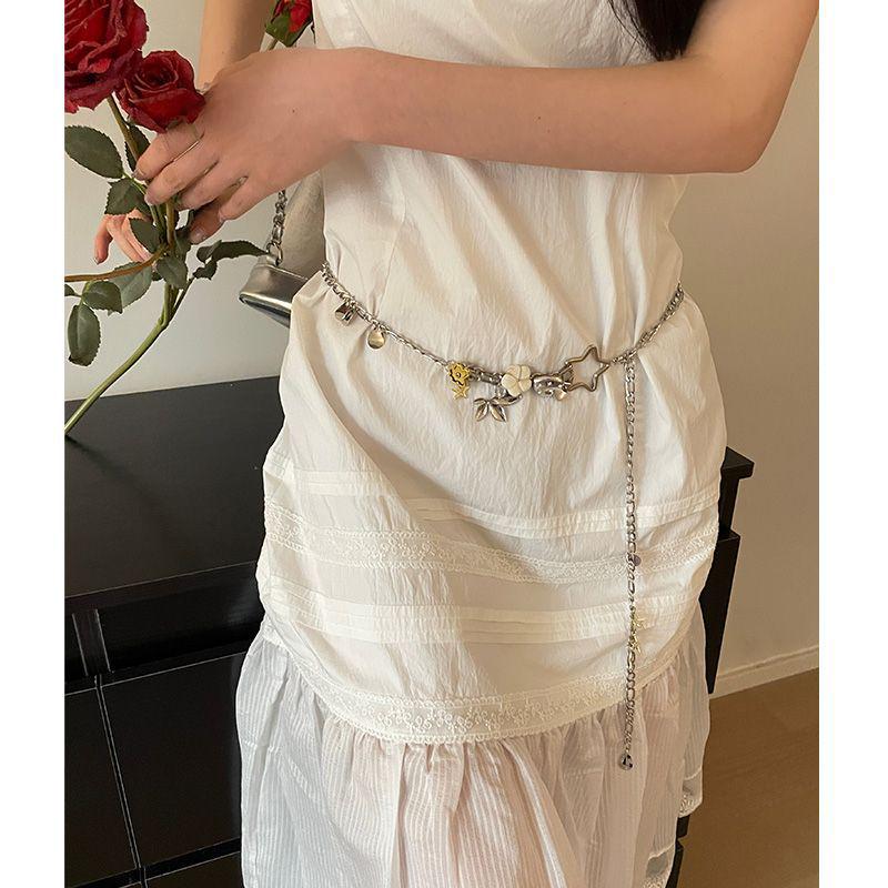 2024 High-End-Hüftkette aus Metall mit Liebesschleife und geprägtem Gürteldesign für Damen