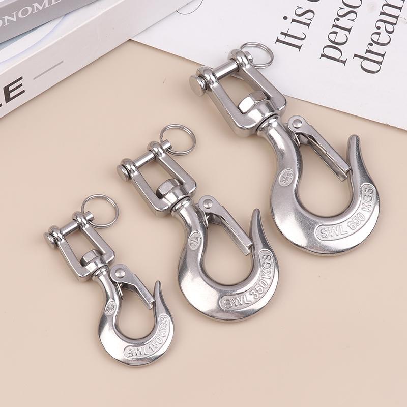 304 Stainless Steel Trigger Clevis Swivel-Eye Lifting Snap Tone Hook Wire Rope Lifting Hook With 150/ 350/650Kg Loading Capacity