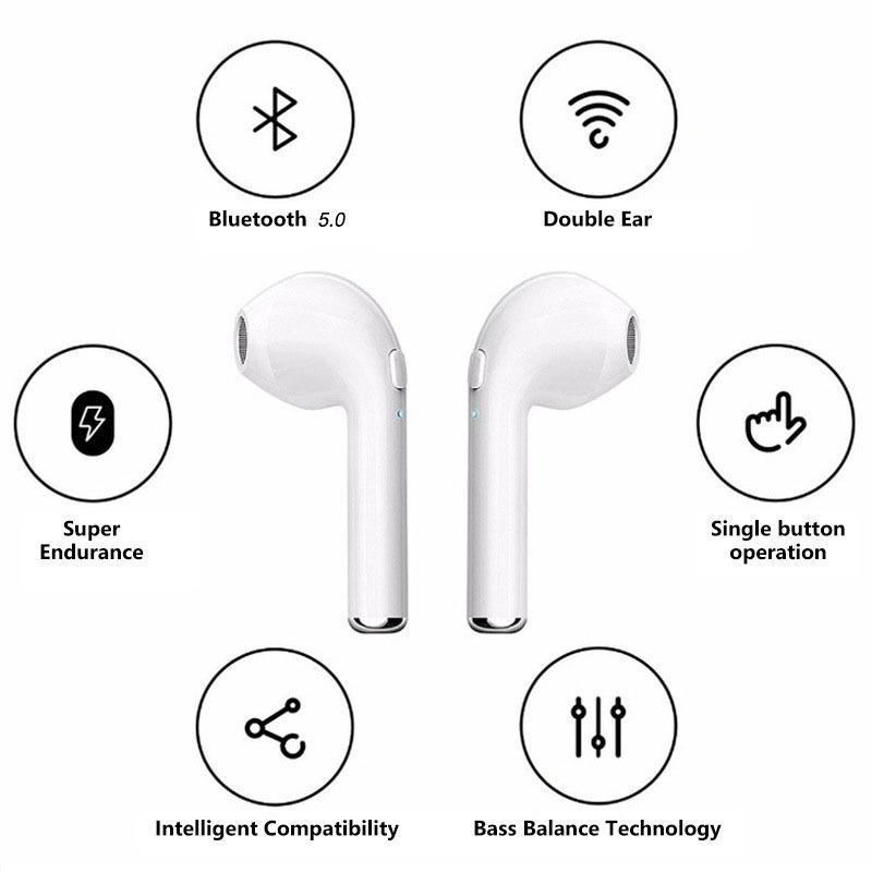 I7 Mini Wireless Bluetooth-compatible Earphone Noise Reduction Stereo Audio Transmission
