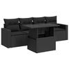 VidaXL Salon de jardin 5 pcs avec coussins noir résine tressée 3326236