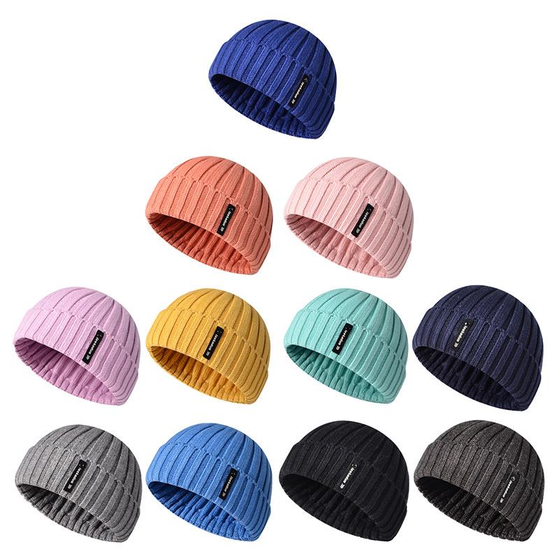 Korean Knitted Cold Hat Couple's Hip Hop Street Hat Short Dome Hat Winter Warm Hat