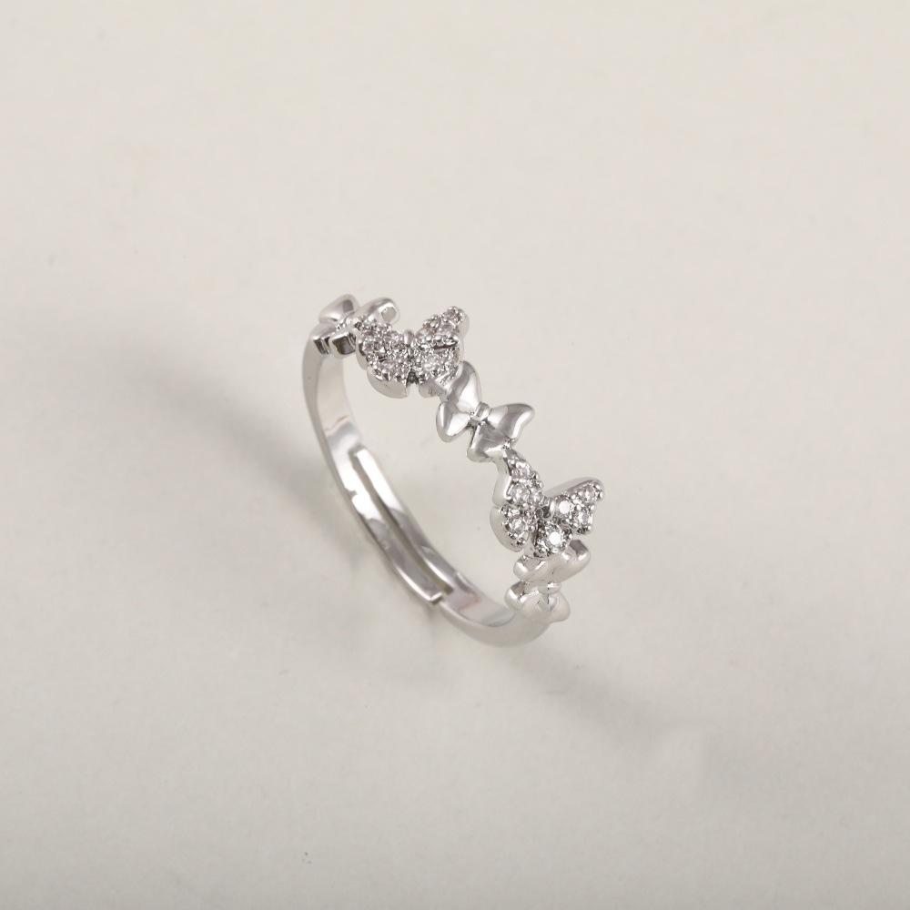 

Korean & Japanese Niche Bow Zircon Ring for Women: Adjustable, Simple, Elegant, 2025 Design