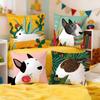 Fun Cartoon Bull Terrier Series Cushion Cover Premium Soft Pillowcase SkinFriendly  MultiPurpose for Home Office Travel