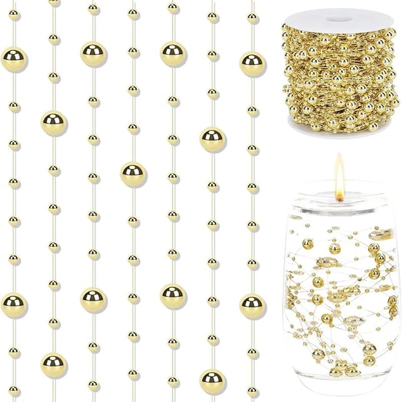 4/10Meter Imitation Pearl String Fishing Line Artificial Pearls String 8+3mm Bead Chain for Craft Garland Flower Wedding Decors