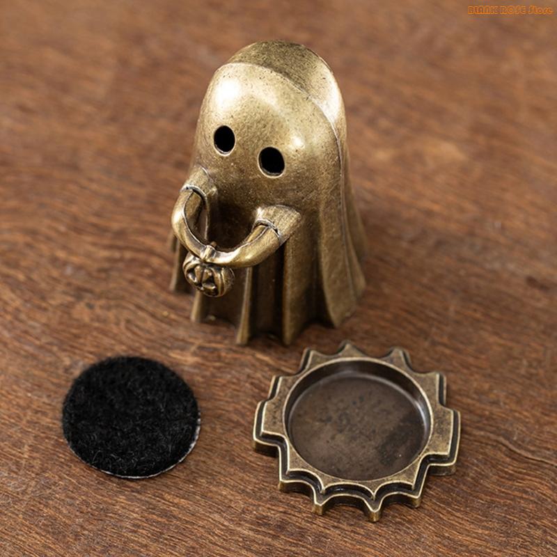K1AE Ghosty Incenses Burners,Incenses Holder Metal Censers Ashes Catcher Ghosty Statue Table Ornament for Home Decorations