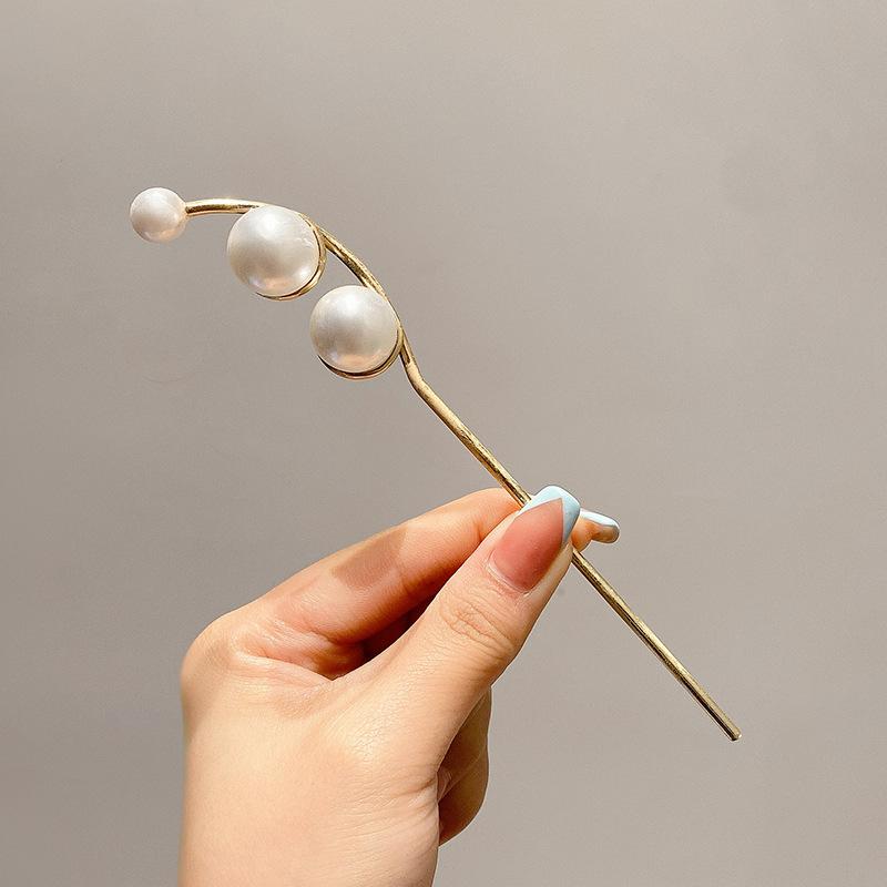 Fashion Women Simulated Pearl Hairpins Metal Barrette Clip Wedding Bridal Tiara Hair Accessories Wedding Hairstyle Design Tools