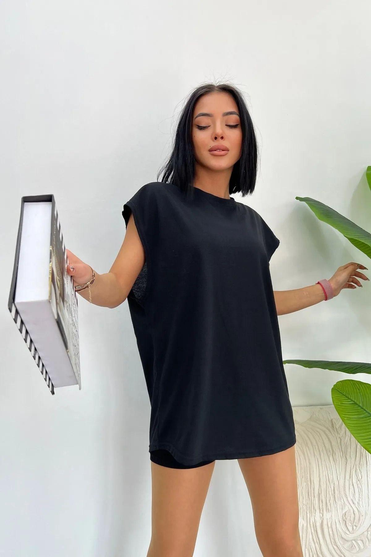 

Women s Style Big Size T-Shirt 0 Sleeve Black T-Shirt 2XL