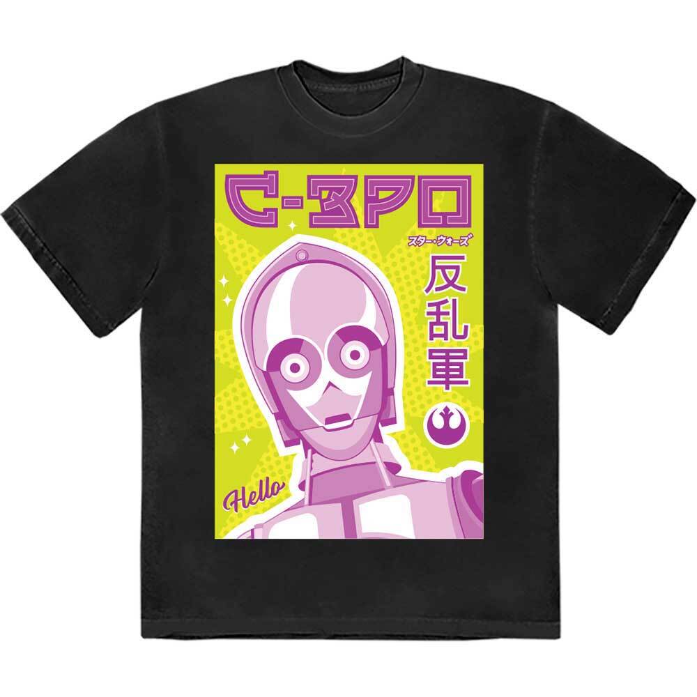 Star Wars C-3PO Japanese T-Shirt Black New Unisex T-Shirt S