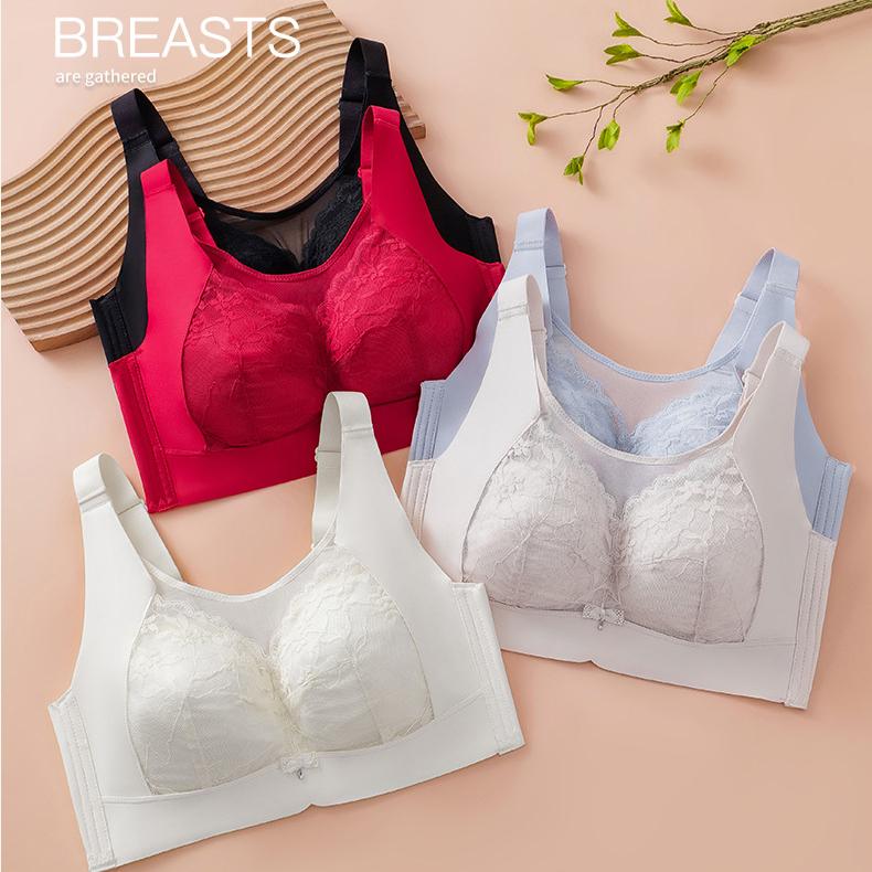 Lingerie Women's Large-sized Full-cup Bra Breast Retraction and Anti-sagging Cup Bra Push Up Bra