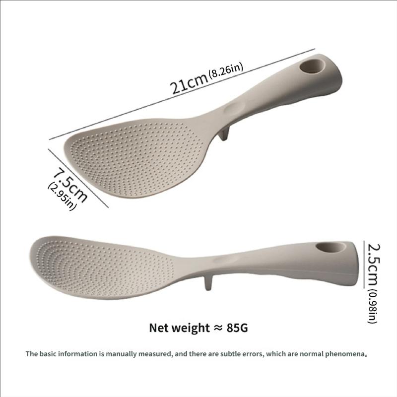 Practical Standing Rice Scooper Heat Resistant Silicone Nonstick Cooking Spoon With Heatproof Handle And Stand Base
