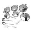 Kitchen Cookware Set Stainless Steel Pots Pans Set with Soup Pot Saute Pan Lids for Home Cooking