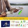 2024 Fiskebete Jul Nedräkningskalender Fiskedrag 24 Dagar Jul Adventskalender Realistisk Design Fiskeleksaker