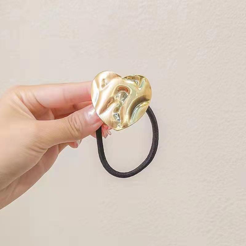 Halbkreisförmiger Metall-Haargummi im koreanischen Stil - Modisches Accessoire für tiefen Pferdeschwanz