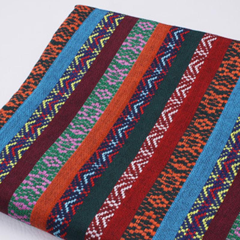 100x150cm Ethnic Style Cotton Linen Fabric Textile Patchwork Sofa Cover Pillow Hotel Bar Tablecloth Curtain Decor Craft