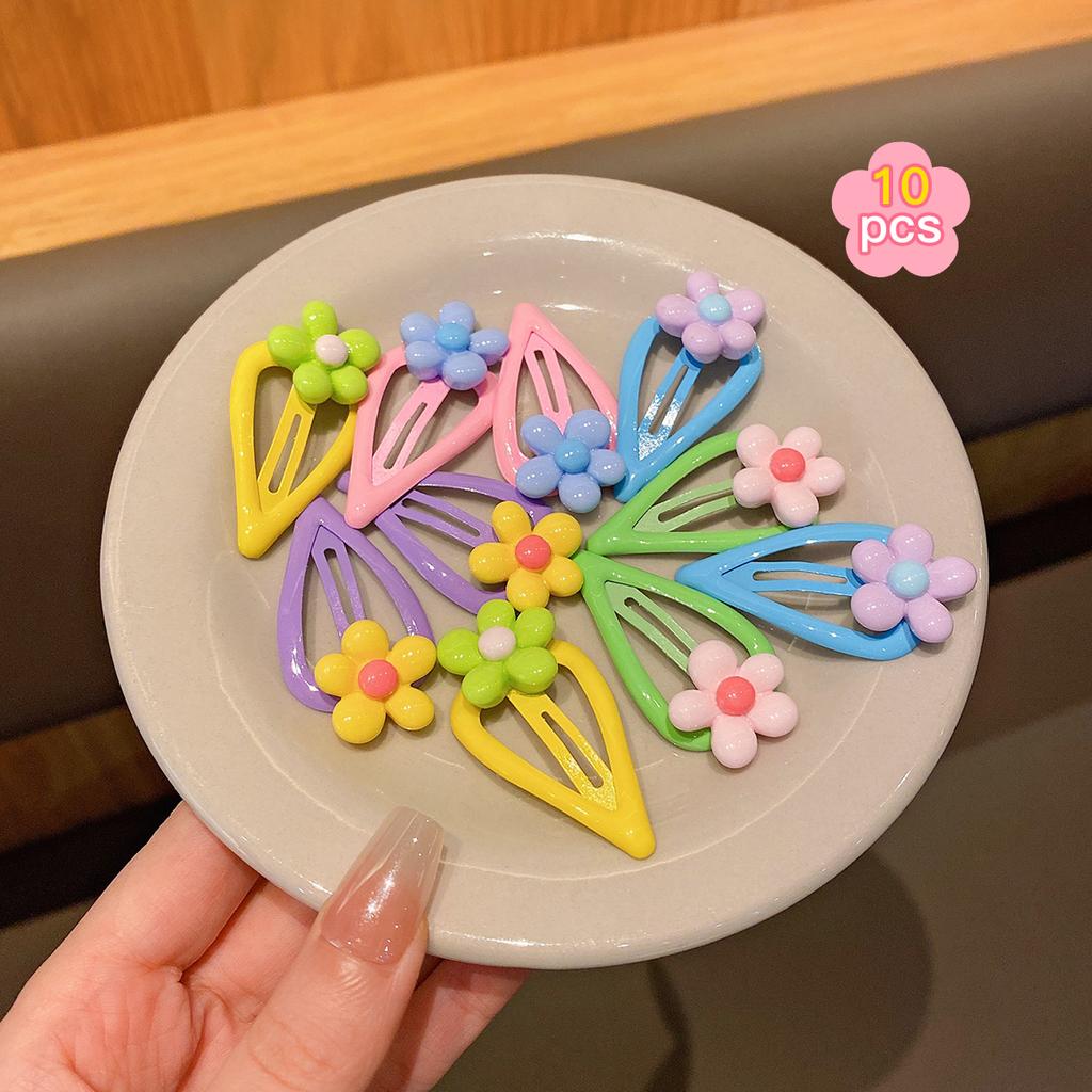 10 Heart Flower Bb Clips, Sweet Style Hair Clips, Suitable for Daily Use