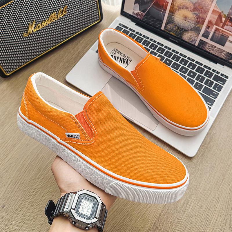 Low-top men's canvas shoes men's shoes breathable one-pedal casual board shoes men's large-size shoes labor insurance shoes