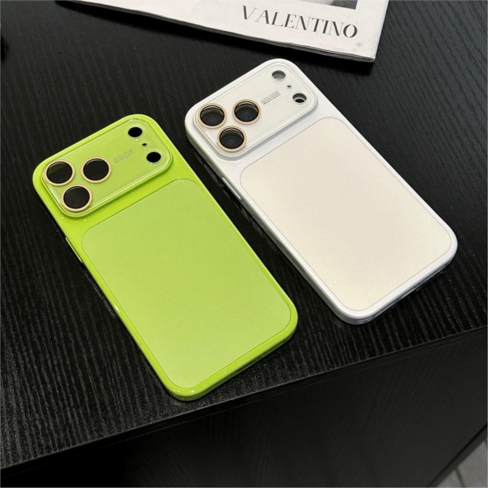 AG Matte Crystal Large Window Glass Case For iPhone 17 16 15 14 13 Pro Max Plus Shockproof Plating Glossy Bright Armor Cover