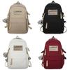 Ulzzang Canvas Backpack For Girls Korean Style Fashionable Streetwear Nylon Material Cow Print Design