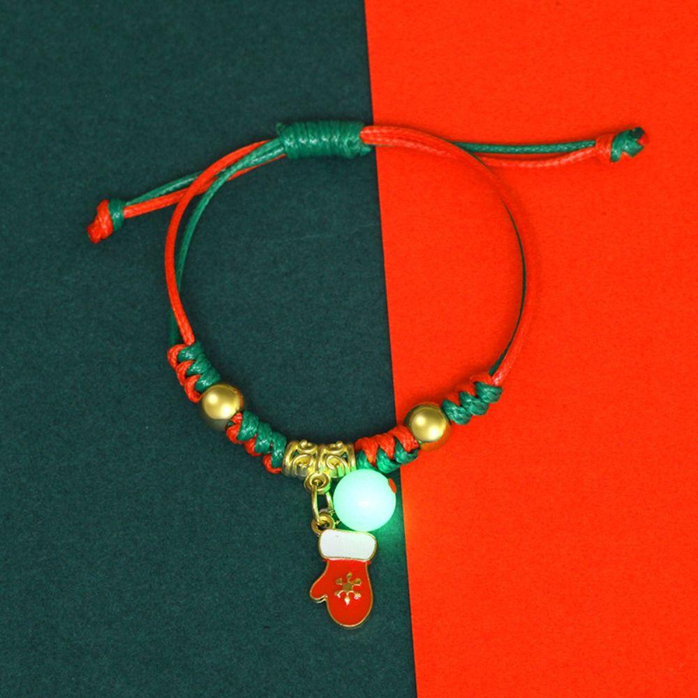 Snowflake Advent Wreath Xmas Bracelet Mistletoe Merry Christmas Bracelet  Women Men