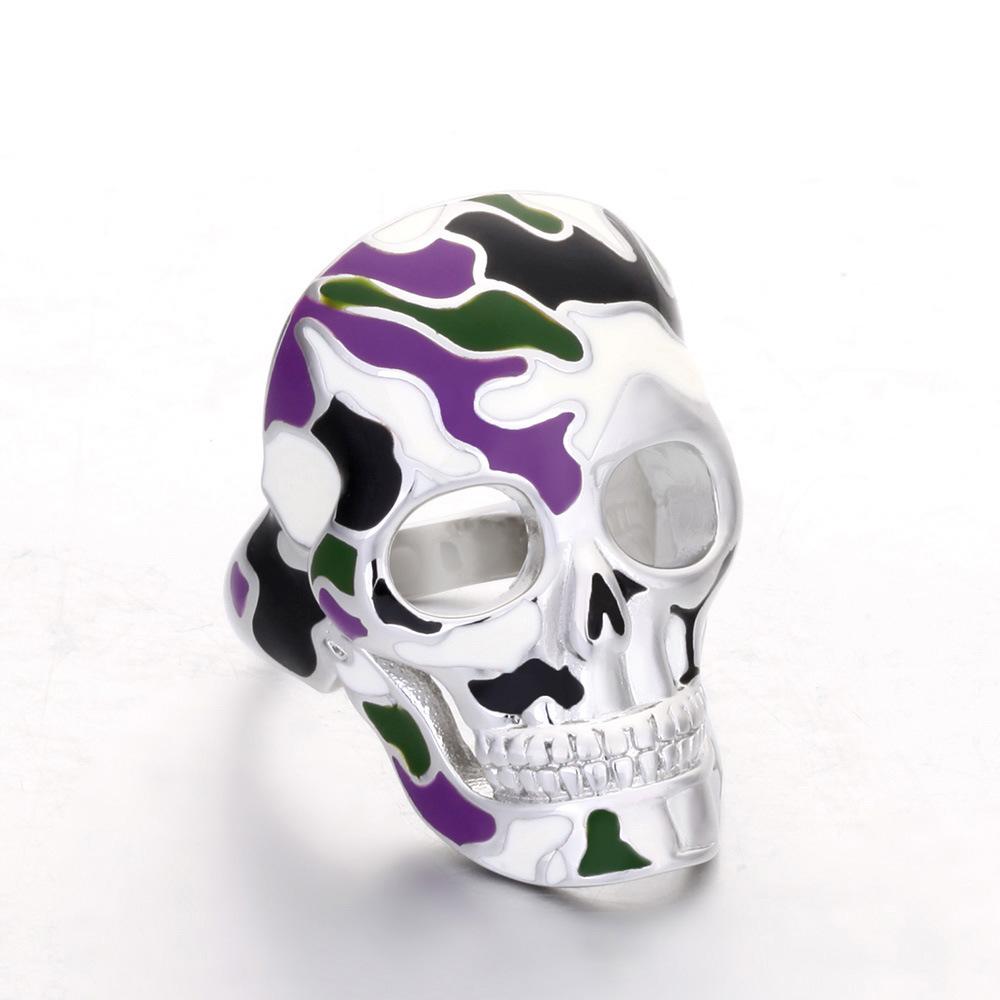 Personalized Skull Ring, Popular Creative Hot-selling Accessories In Europe and America, Colorful Exaggerated Halloween Rings