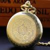 Minimalism Vintage Gold Luxury Pocket Watch Antique Vintage Quartz Chain Clock Pendant Jewelry Timepiece Gift for Women Men