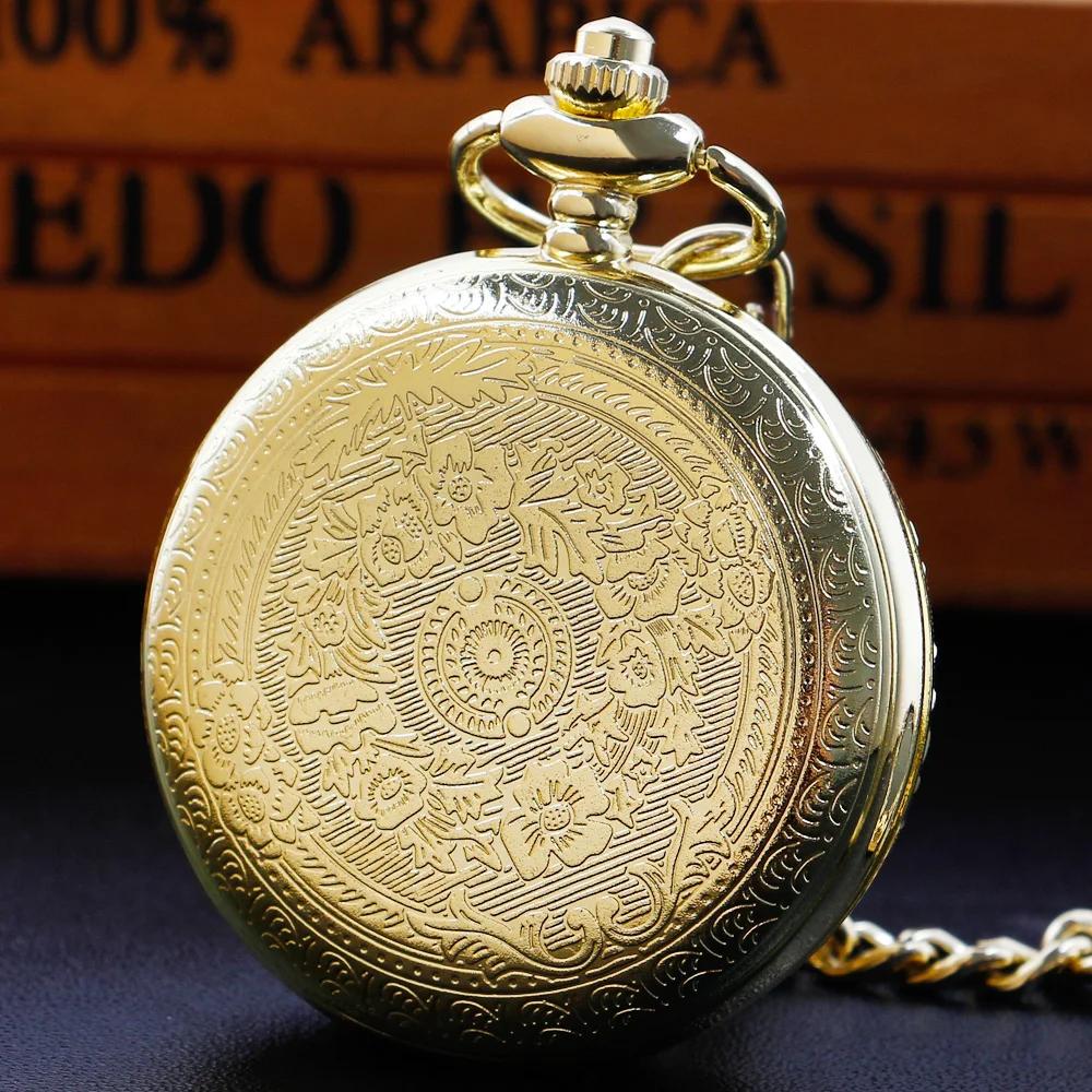 Minimalism Vintage Gold Luxury Pocket Watch Antique Vintage Quartz Chain Clock Pendant Jewelry Timepiece Gift for Women Men