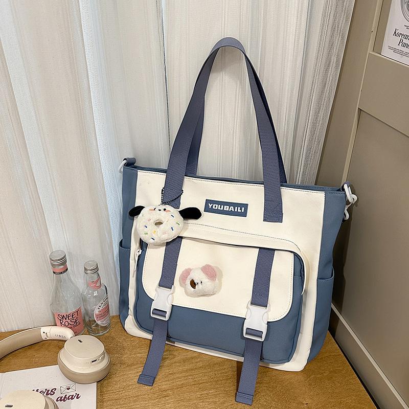 New High-value College Style, Fresh and Sweet Backpack, Contrasting Color Splicing Make-up Bag, Junior High School Student Backpack