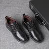 Men's cotton shoes, leather and wool integrated, winter warm and velvet thickened high-top middle-aged man dad snow boots