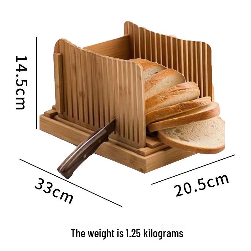 Bamboo Multifunctional Bread Slicer with Crumb Tray