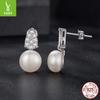 S925 Sterling Silver Freshwater Pearl Mozzarella Stud Earrings Elegant Charm Temperament Moissanite Stud Earrings