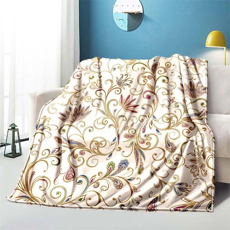 Retro Patternblanket Sofa Blanket Air Conditioning Cover Blanket Blankets for Beds Cute Blanket Children‘s Blanket Thin Blanket