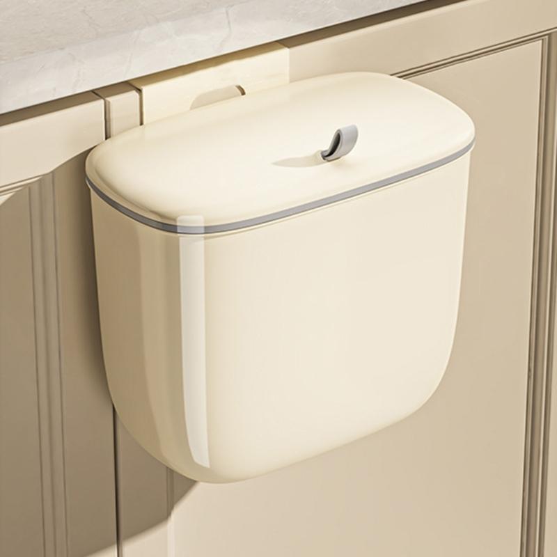Plastic Trash Can, AntiOdor Hangings Trash Bin Perfect for Bathroom Cabinet Door Suitable Housewives Cooking Enthusiasts