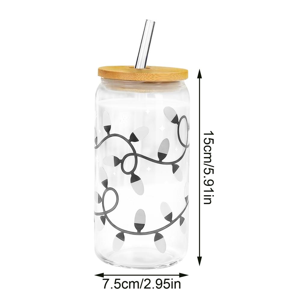 500ml Christmas Cups With Lids And Straws Color Changing Water Cup With Lid Straw Reusable Glass Drink Bottle Chrismas Gift