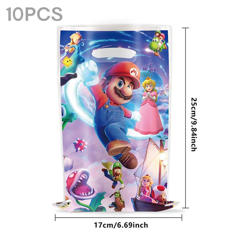 Anime Super Mario Bros Geburtstagsparty Dekoration Mario Luigi Einweggeschirr Tischdecke Serviette Teller Geschenktüte Partyzubehör
