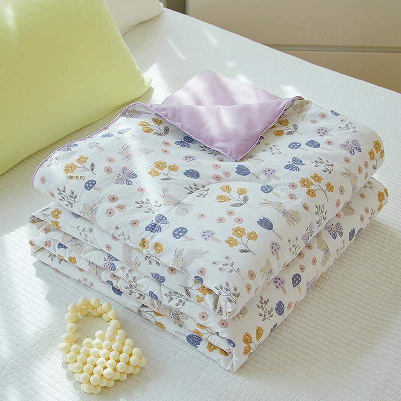 Class A Summer Cool Quilt: Double Yarn for Mother & Baby - Lightweight Air Conditioning Quilt for Kids, Students, and Dorms