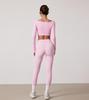 European & American Dance Yoga Wear: Sexy Square Neck Long Sleeve Top & High Waist Hip-Lifting Pants Set