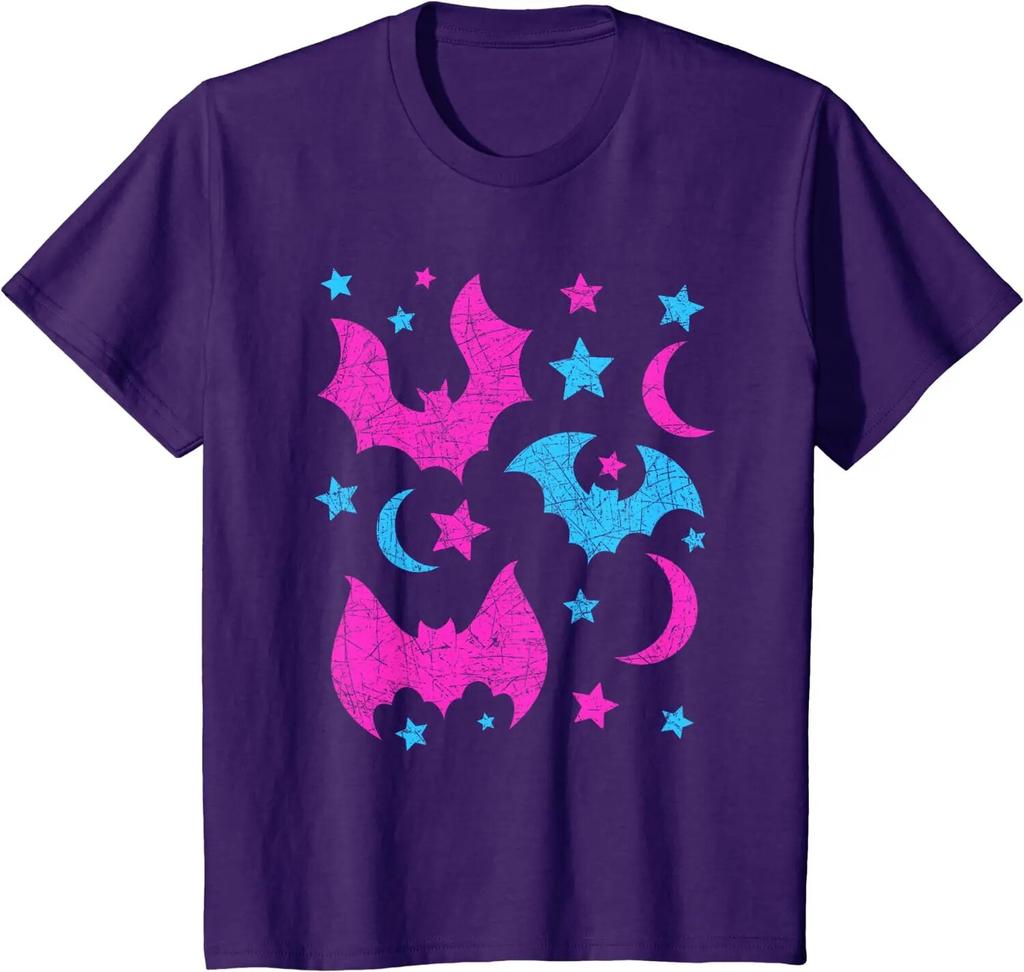 Colorful Bats Cute Animal Lover Halloween Women Girls Kids Gift Idea Bat T-Shirt Casual Cotton Daily Four Seasons Tees T Shirt