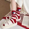 Cute Cartoon Zodiac Year Of The Horse Autumn Winter Warm Mid-Tube Socks New Year Red Socks Gifts